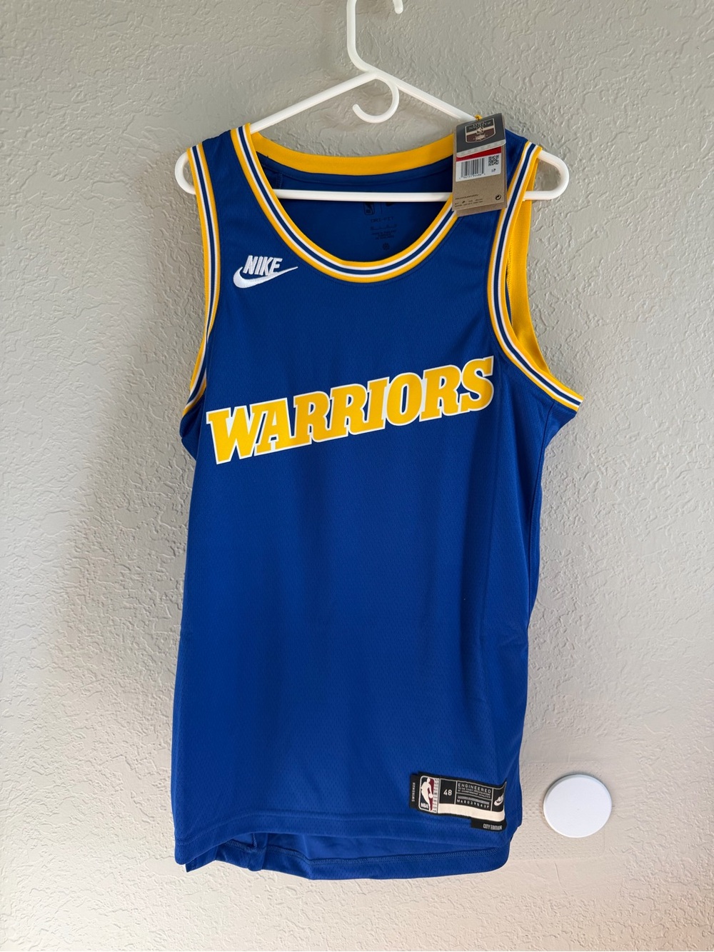Nike Golden State Warriors Blue & Yellow Jersey NWT size large
